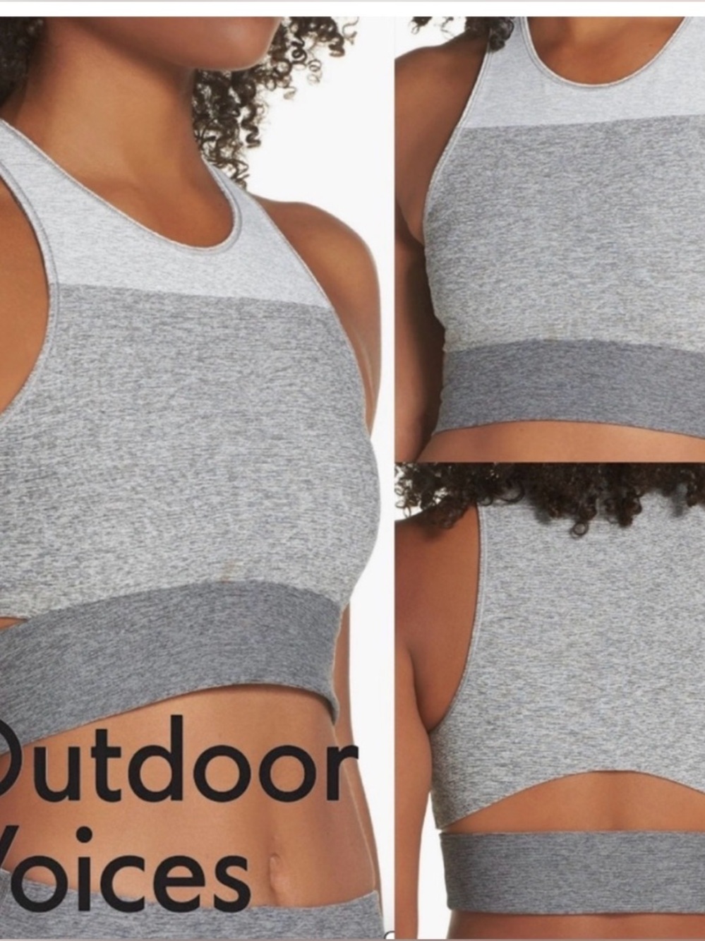 Seamless Heathered Grey Racerback Bralette - Women